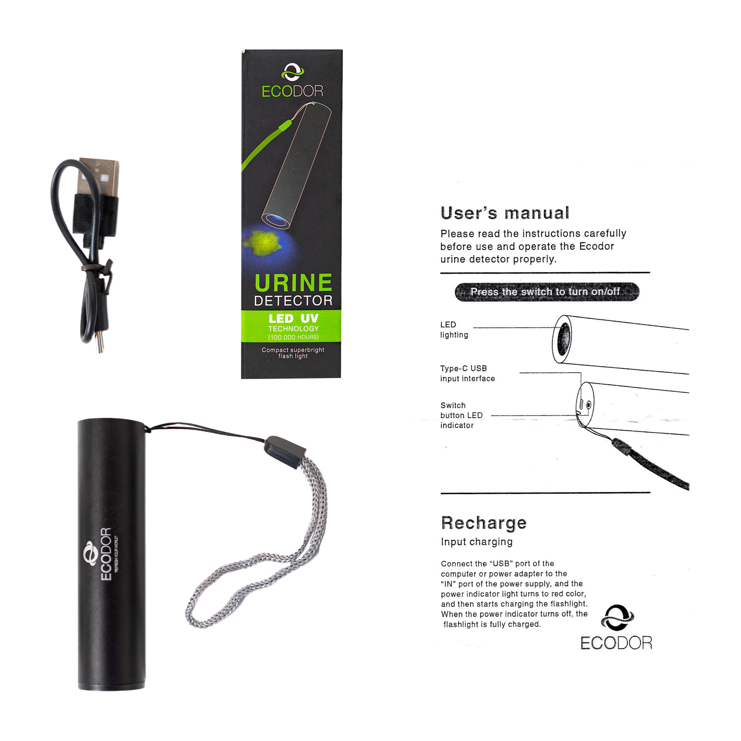 Ecodor detektor urina (Polnljiv) – Hitro in natančno zaznajte madeže urina - slika 3